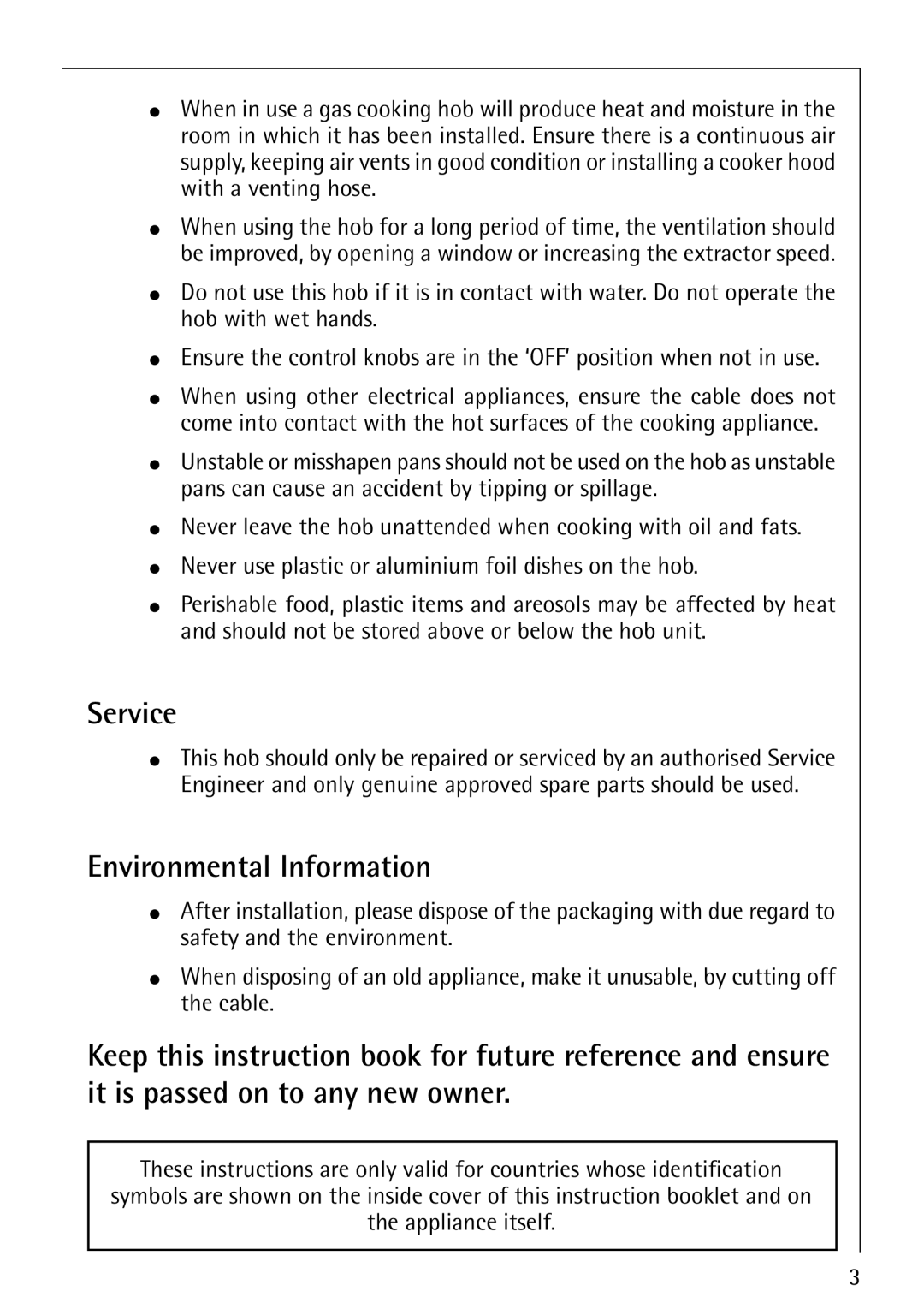 AEG 35610C, 35601G, 35600G, 34611C, 34602G, 35604G installation instructions Service, Environmental Information 