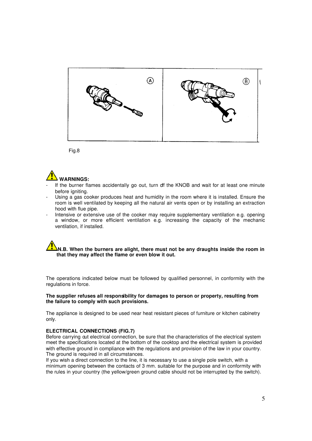 AEG 4006G-M user manual Electrical Connections 