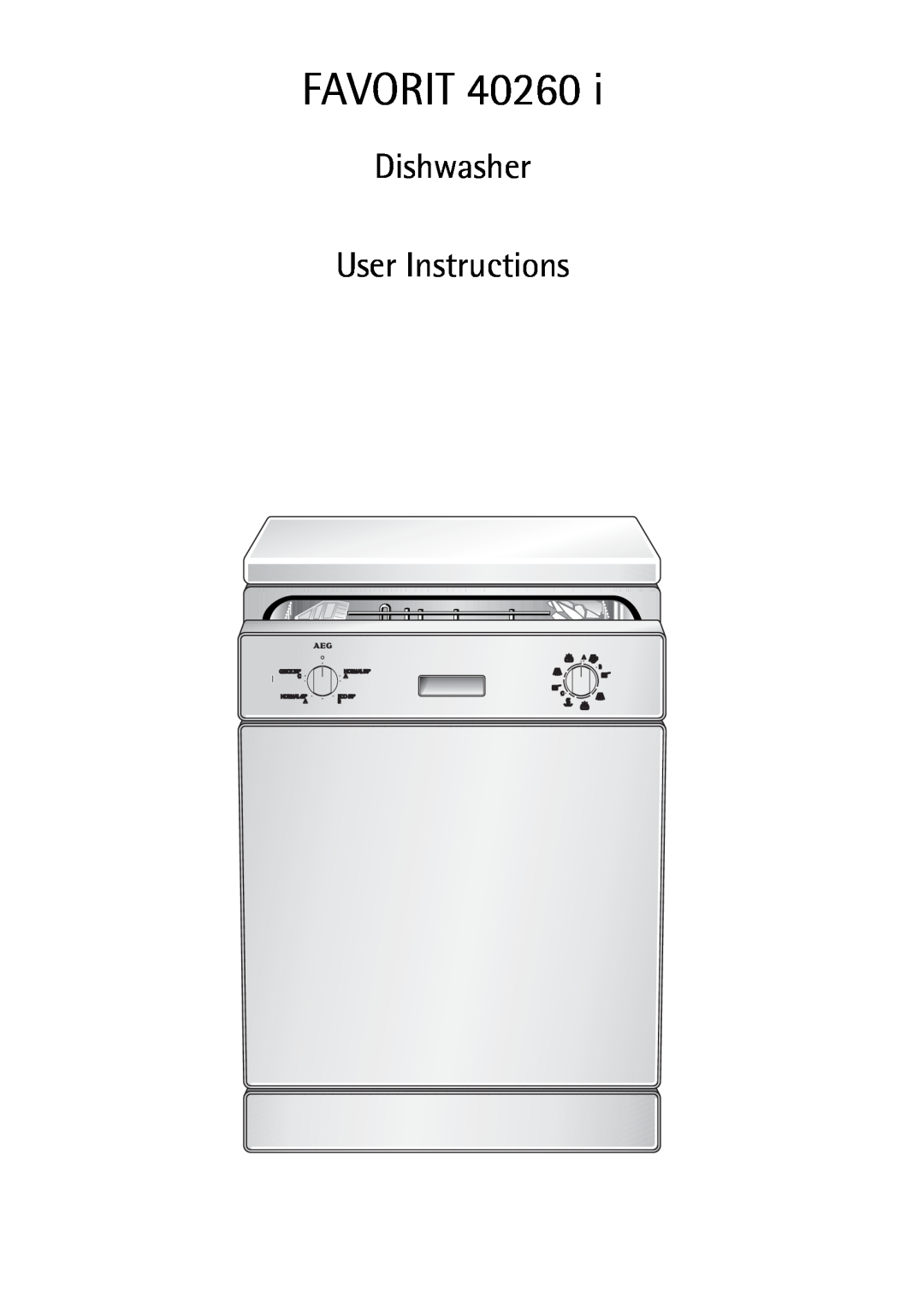 AEG 40260 I manual FAVORIT 40260, Dishwasher User Instructions 