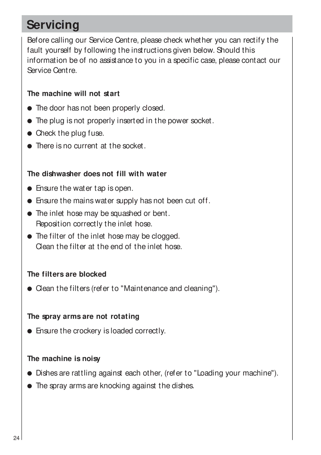 AEG 403 manual Servicing 