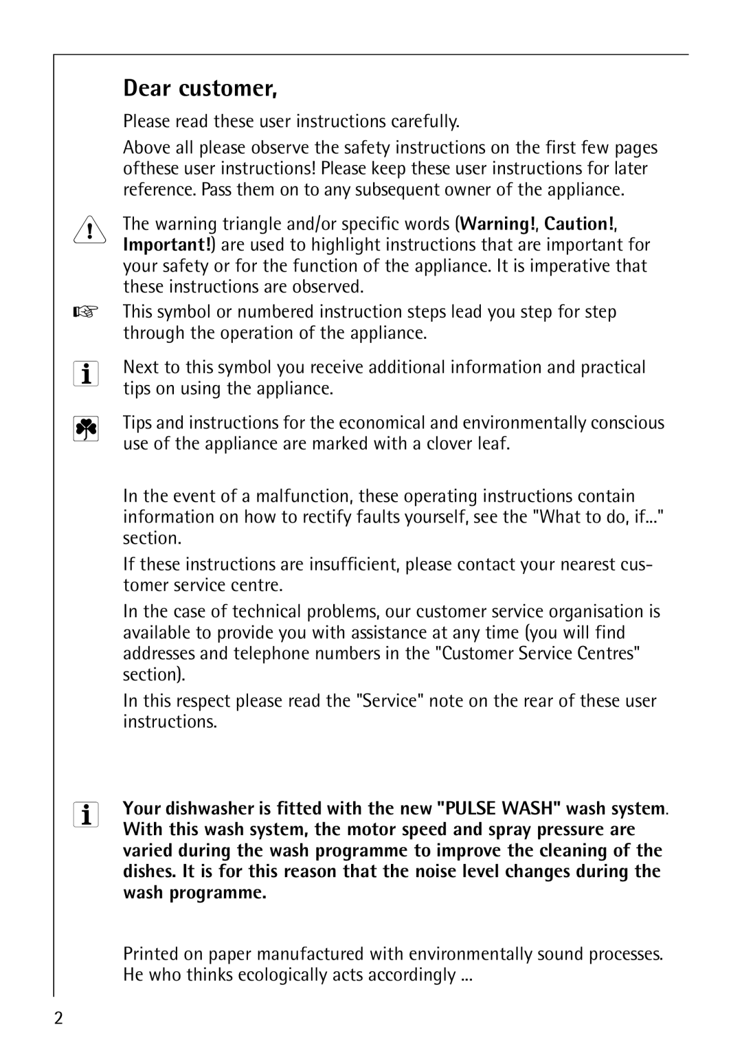 AEG 4070 manual Dear customer, Please read these user instructions carefully, Tips on using the appliance 