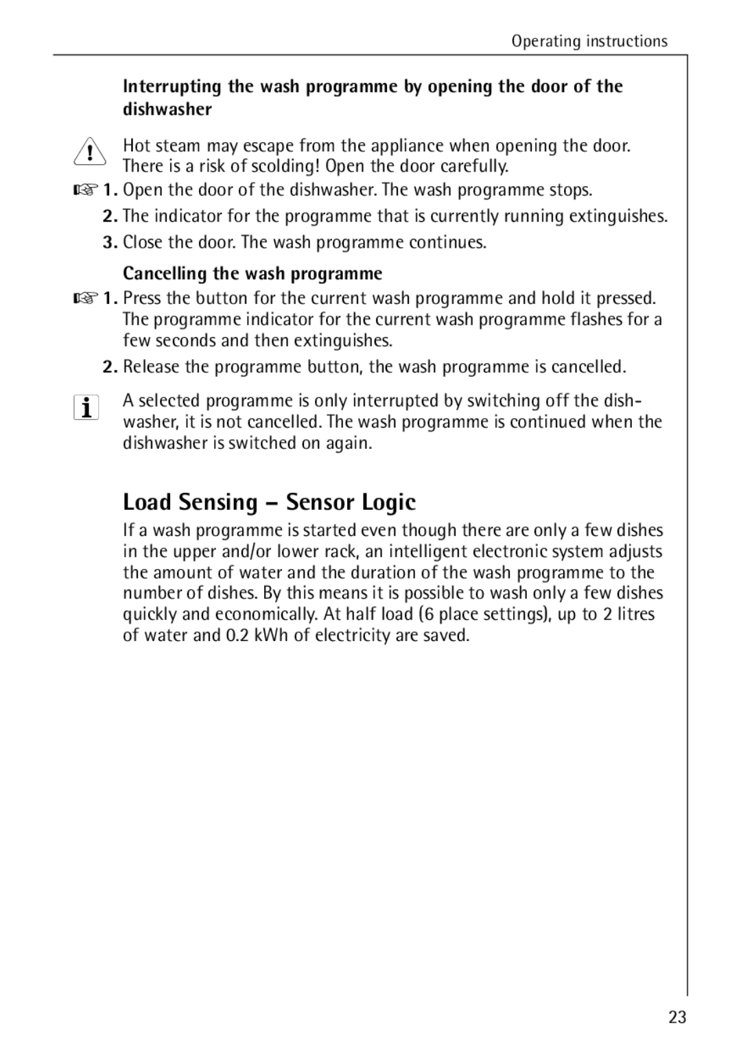 AEG 4070 manual Load Sensing Sensor Logic 