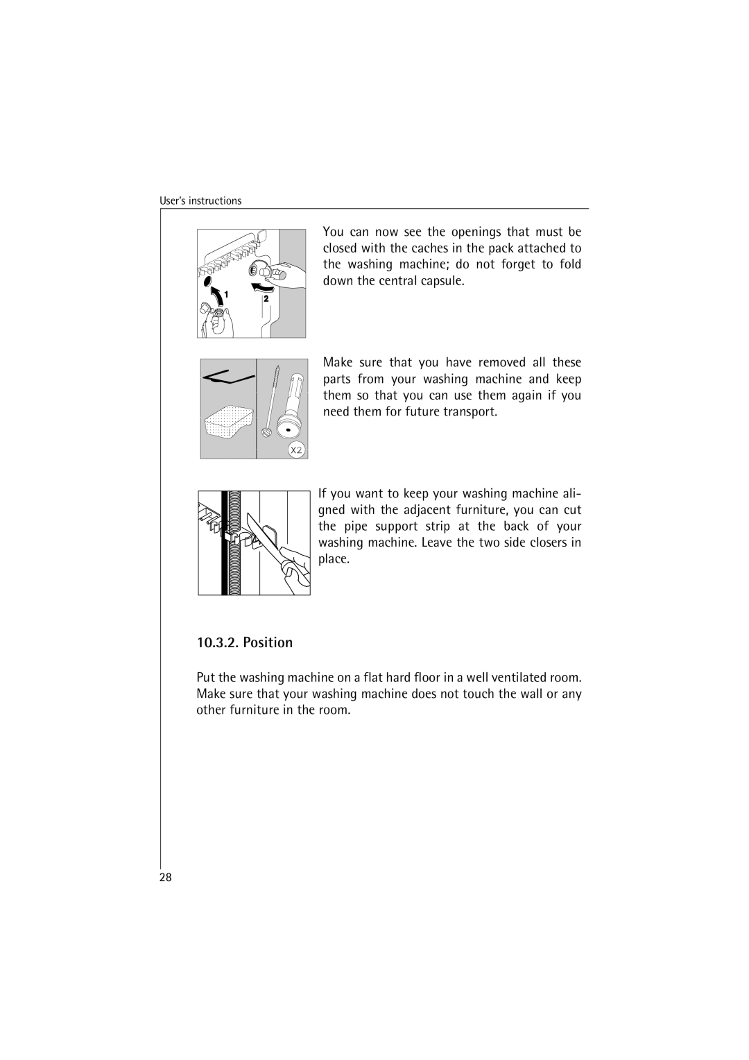 AEG 40820, 40810 manual Position 