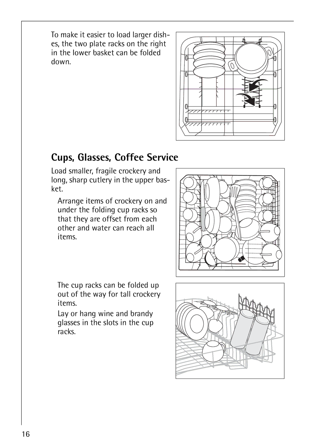 AEG 40850 manual Cups, Glasses, Coffee Service 