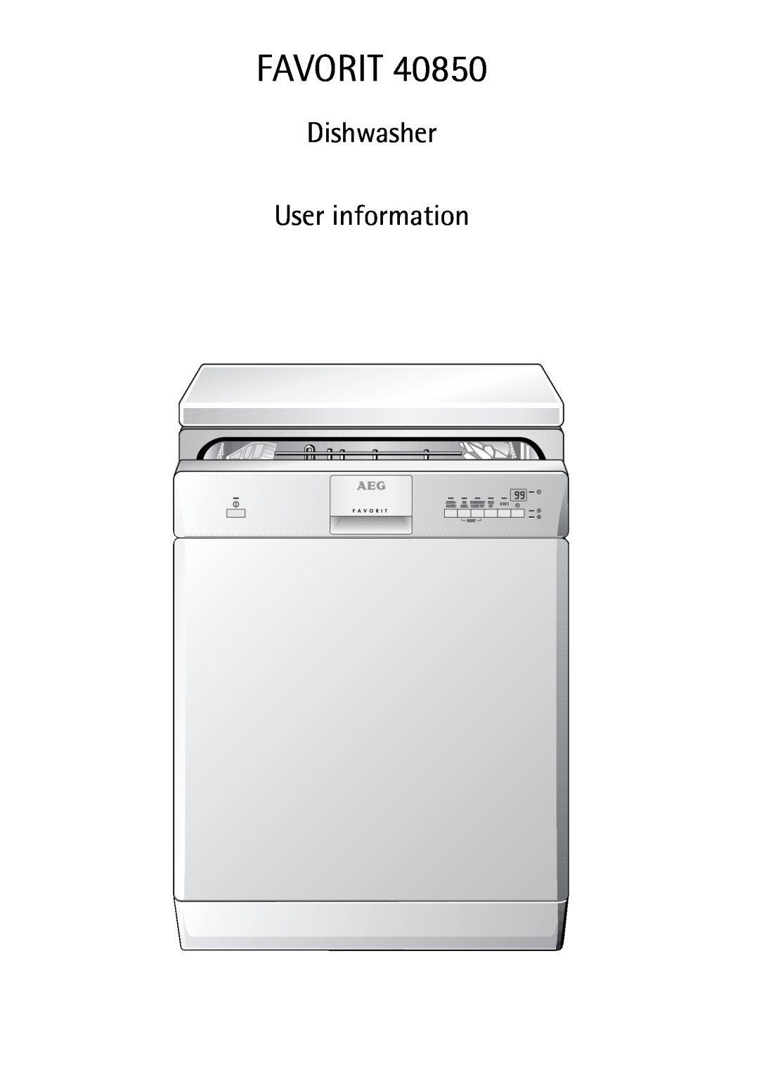 AEG 40850 manual Favorit, Dishwasher User information 