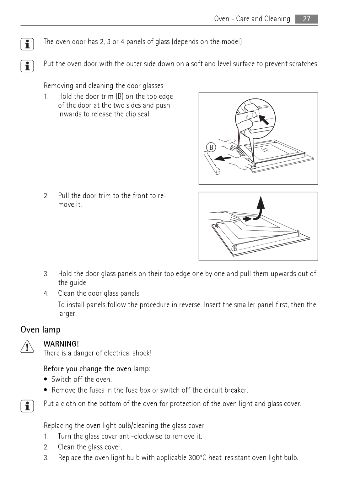 AEG 41056VH-MN user manual Oven lamp 