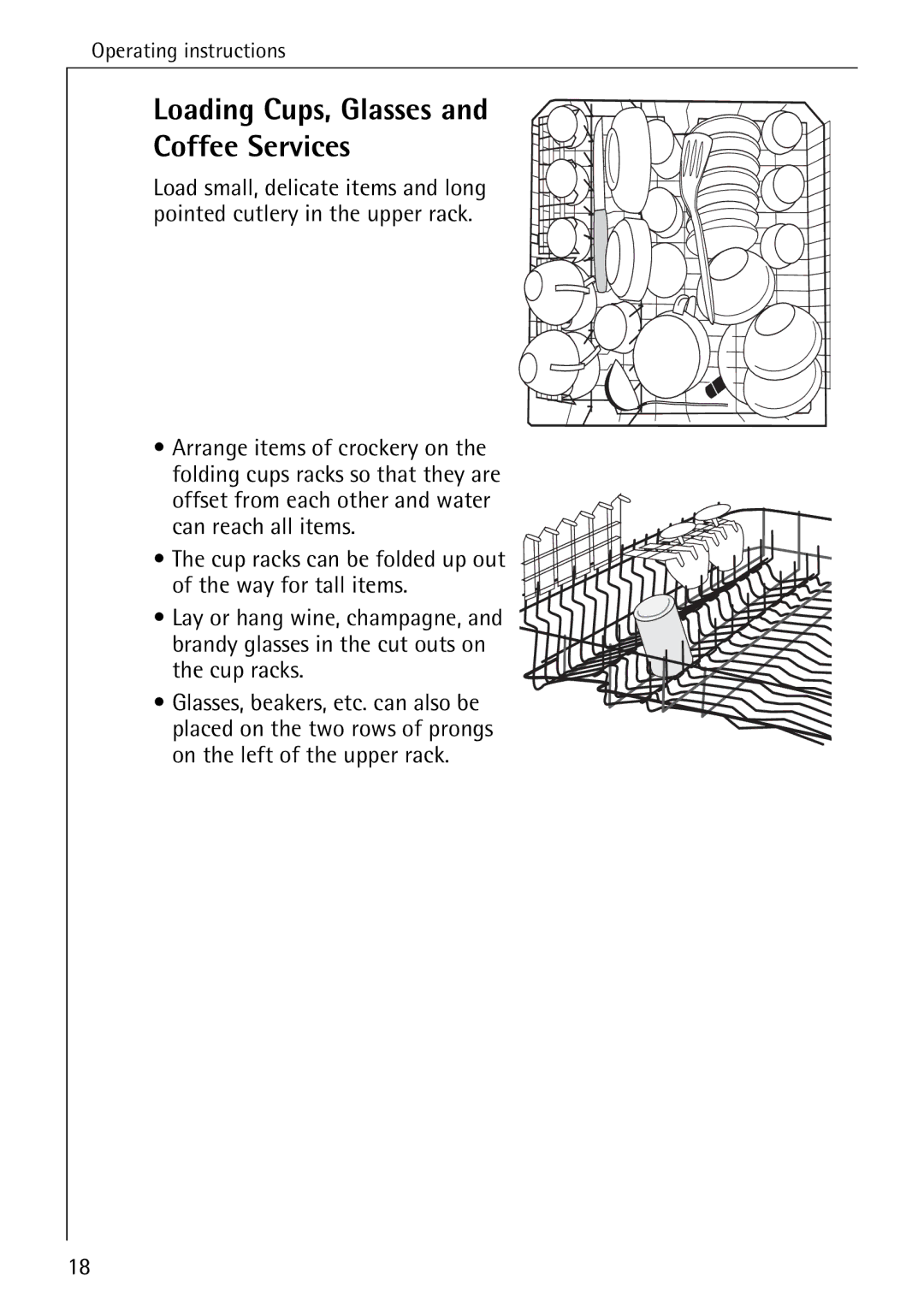 AEG 4270 I manual Loading Cups, Glasses and Coffee Services 