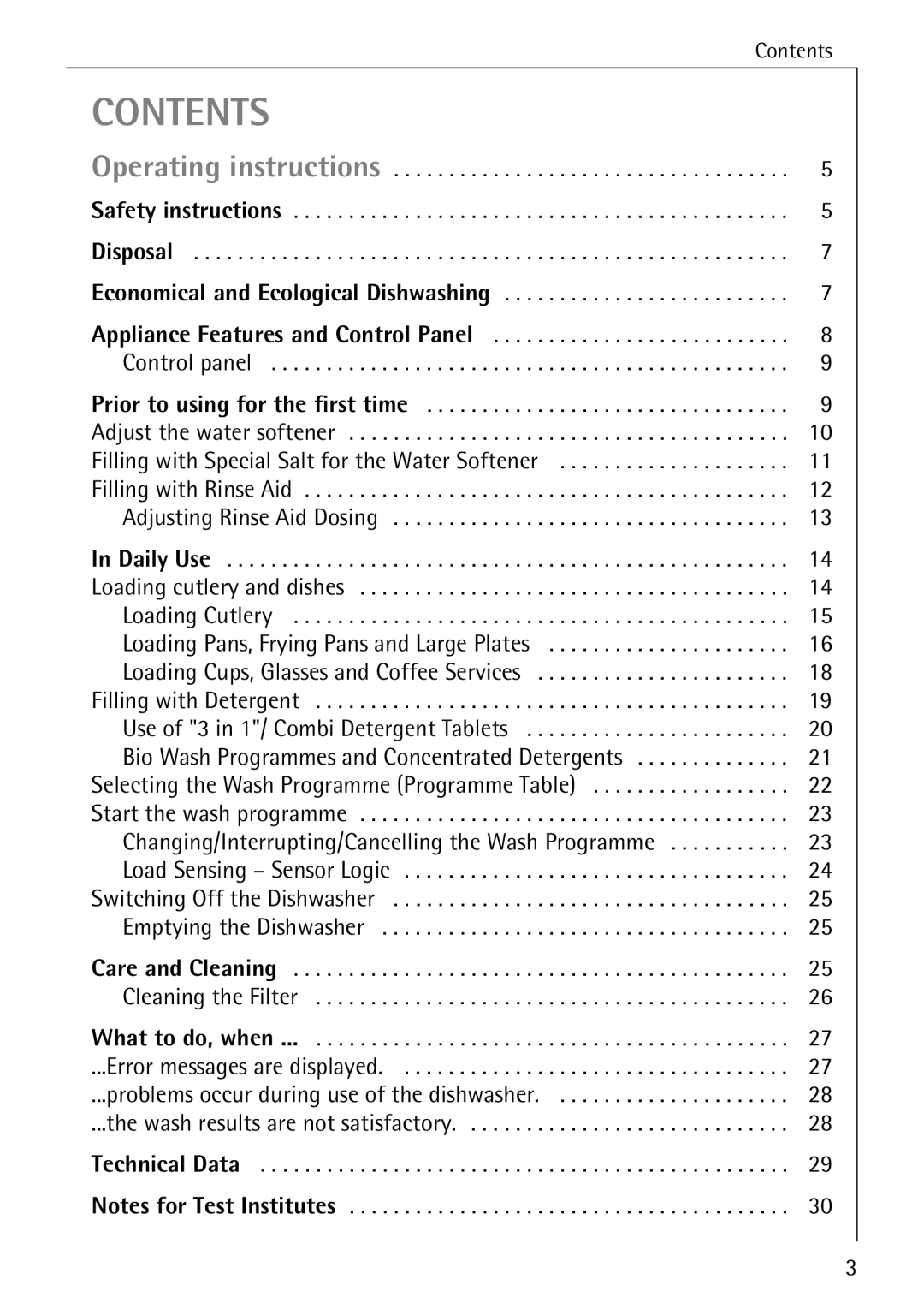 AEG 4270 I manual Contents 