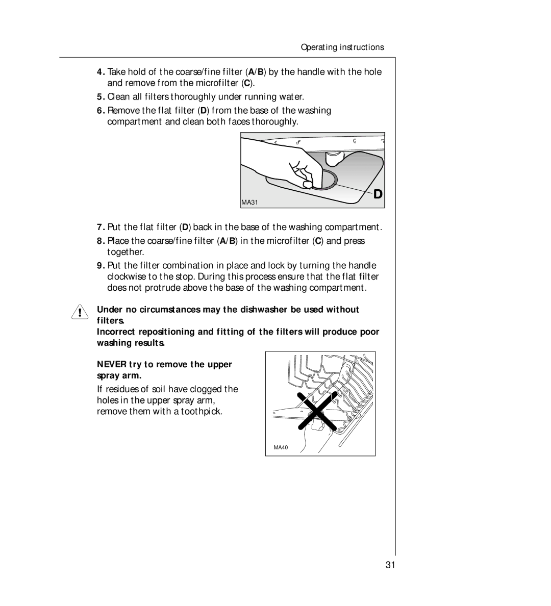 AEG 44060 VIL manual MA31 