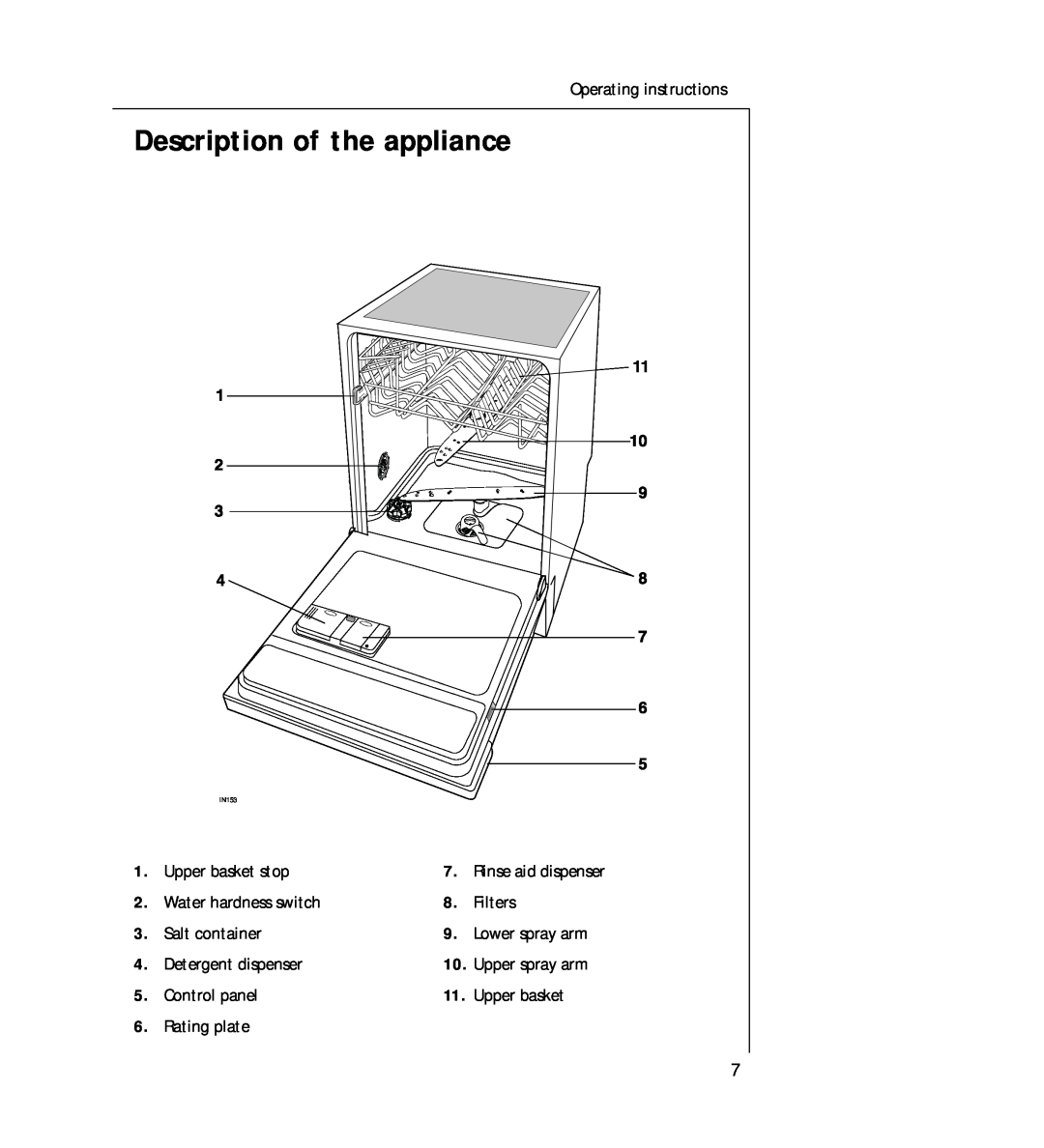 AEG 44060 VIL manual Description of the appliance 