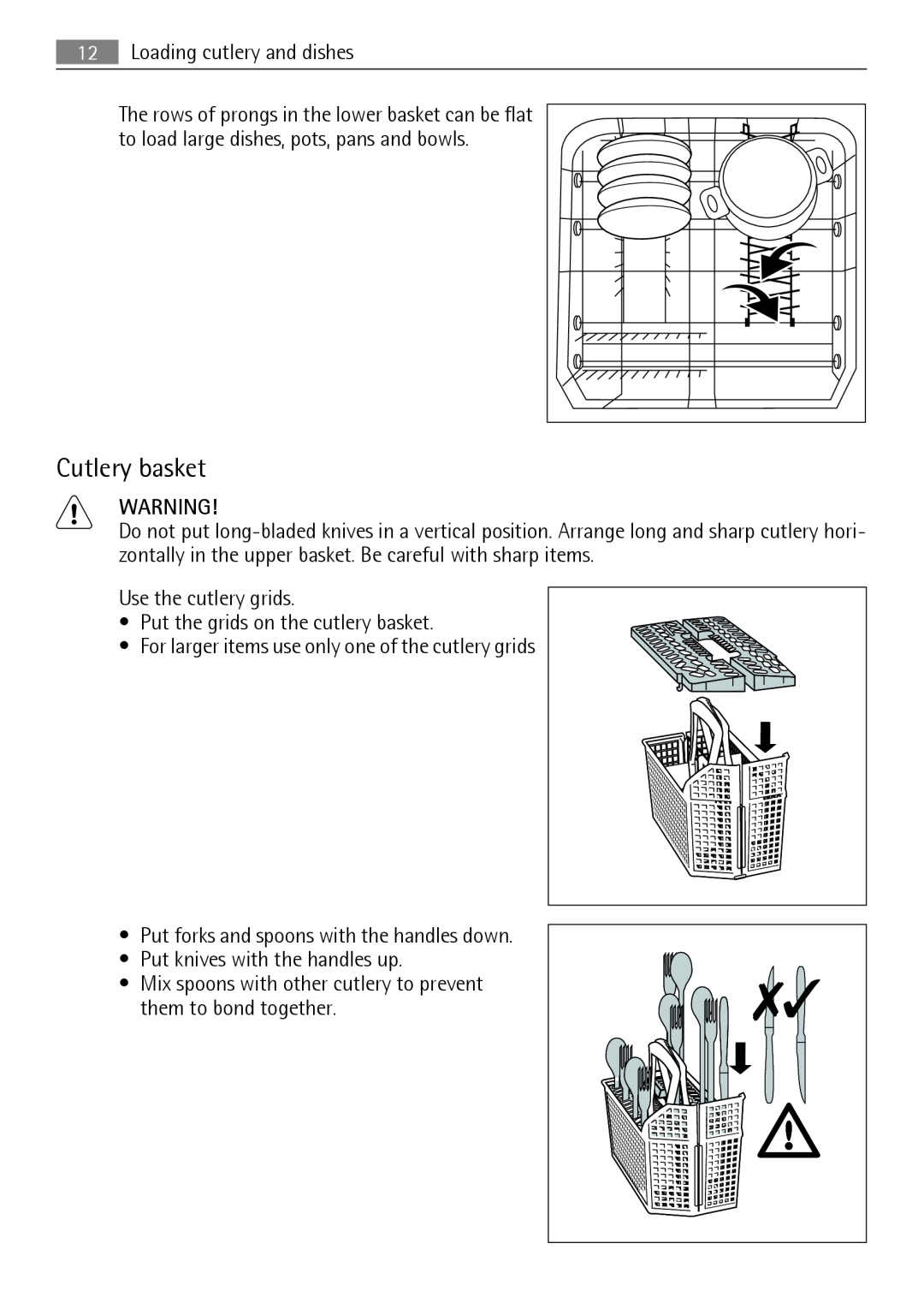 AEG 45003 user manual Cutlery basket 