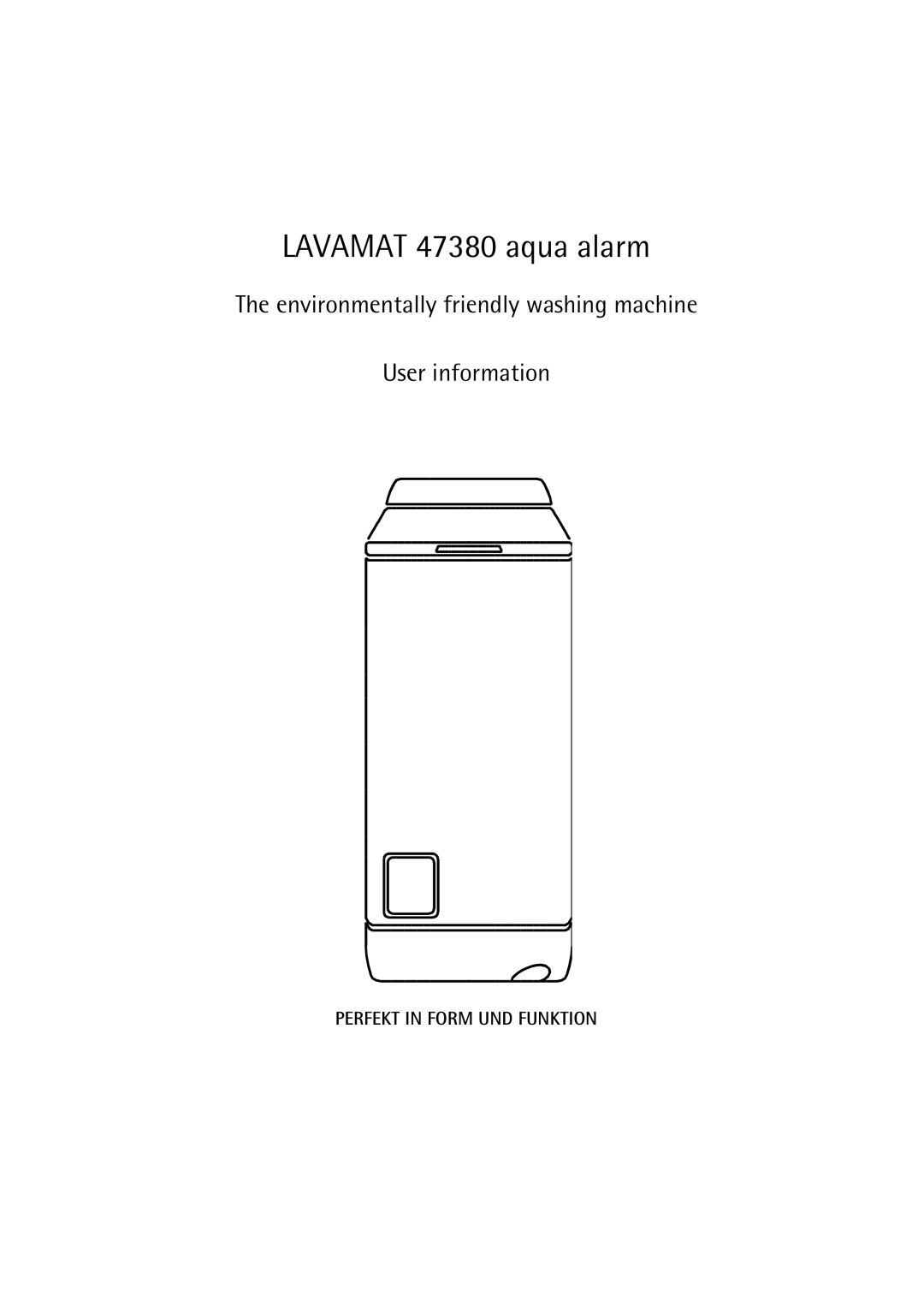 AEG manual Lavamat 47380 aqua alarm 