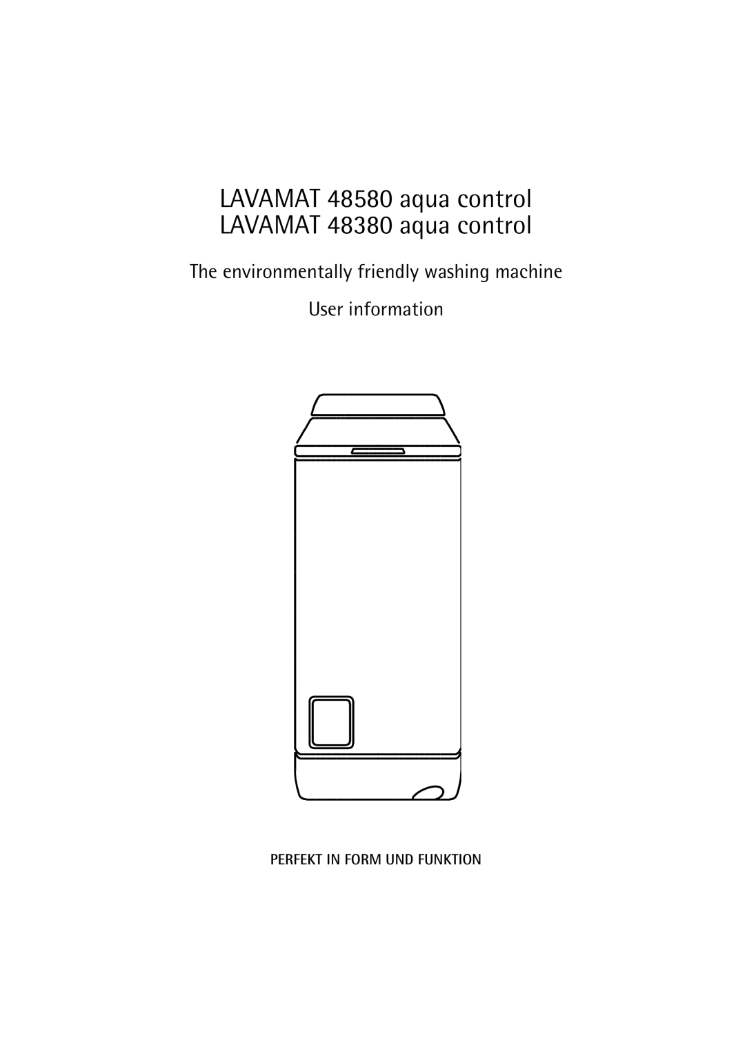 AEG manual Lavamat 48580 aqua control Lavamat 48380 aqua control 