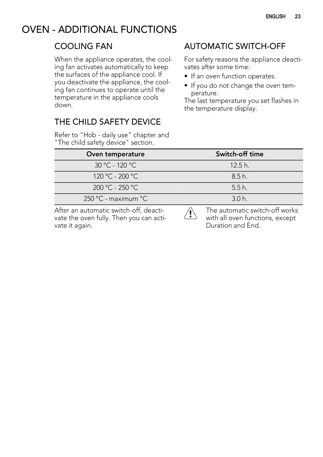 AEG 49332I-MN user manual Oven Additional Functions, Cooling FAN 