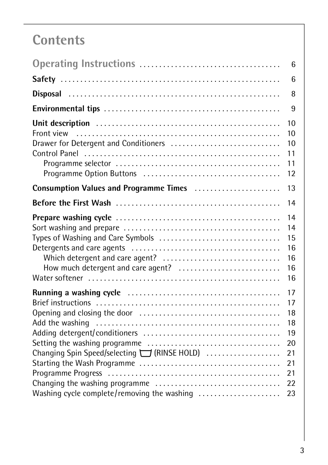 AEG 50265 manual Contents 