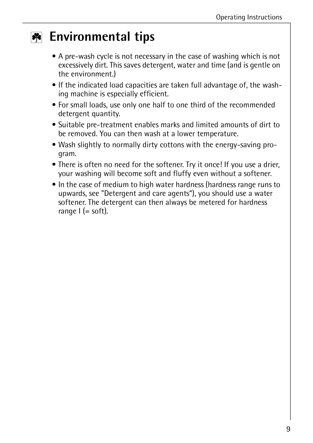 AEG 50265 manual Environmental tips 