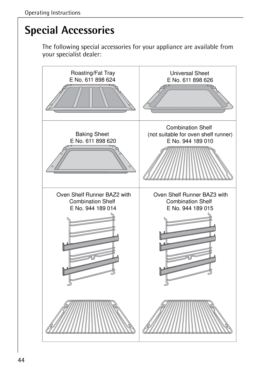 AEG 5033 V operating instructions Special Accessories 