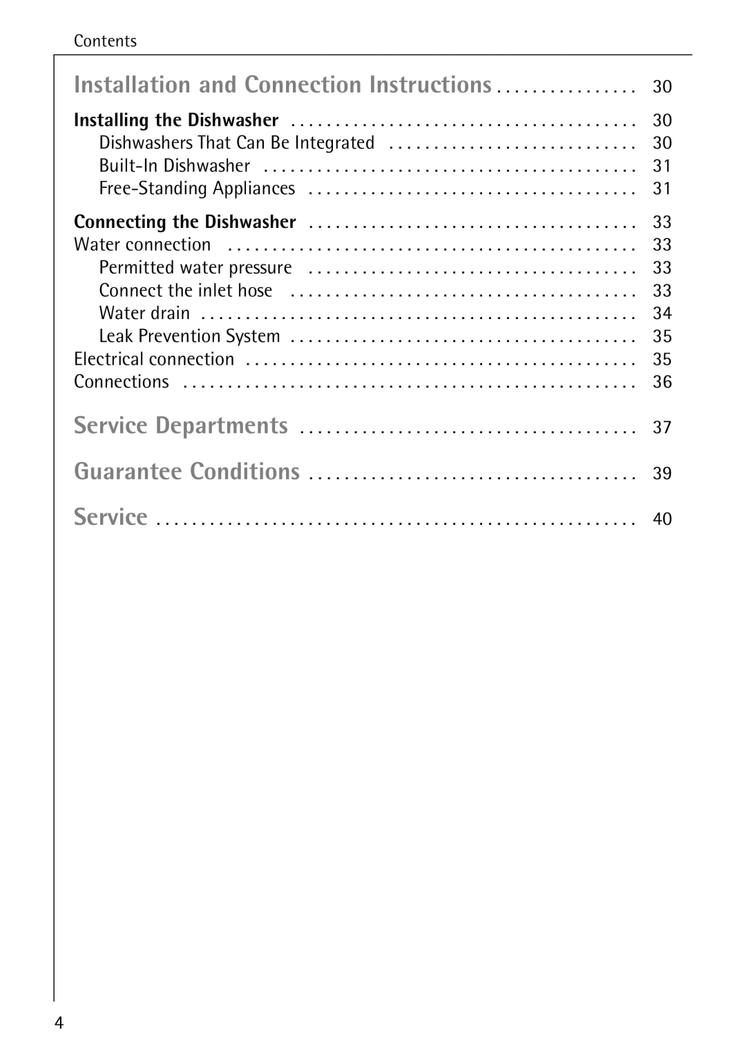 AEG 5071 manual Installation and Connection Instructions 