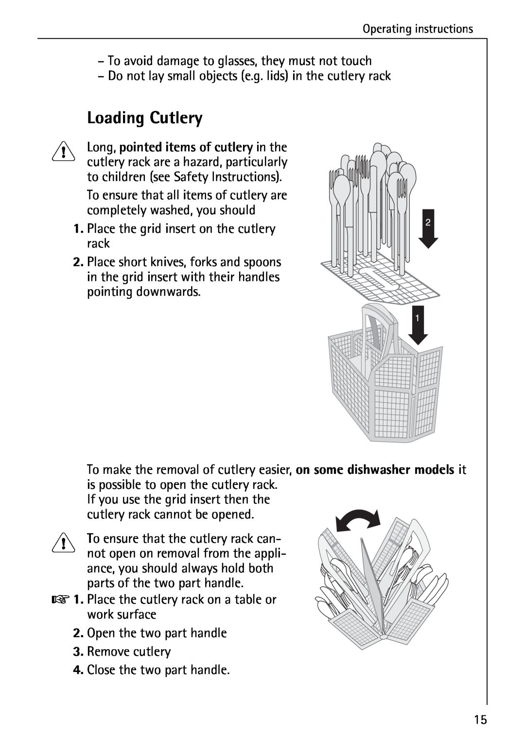 AEG 5071 manual Loading Cutlery 