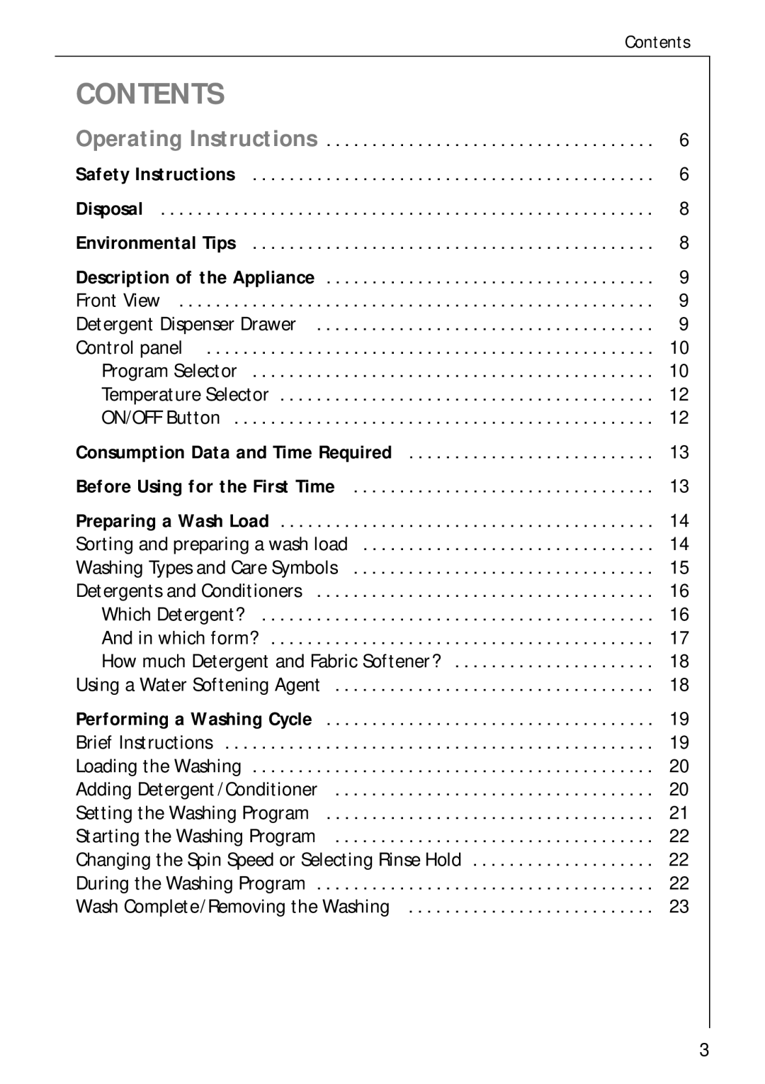 AEG 50720 manual Contents 