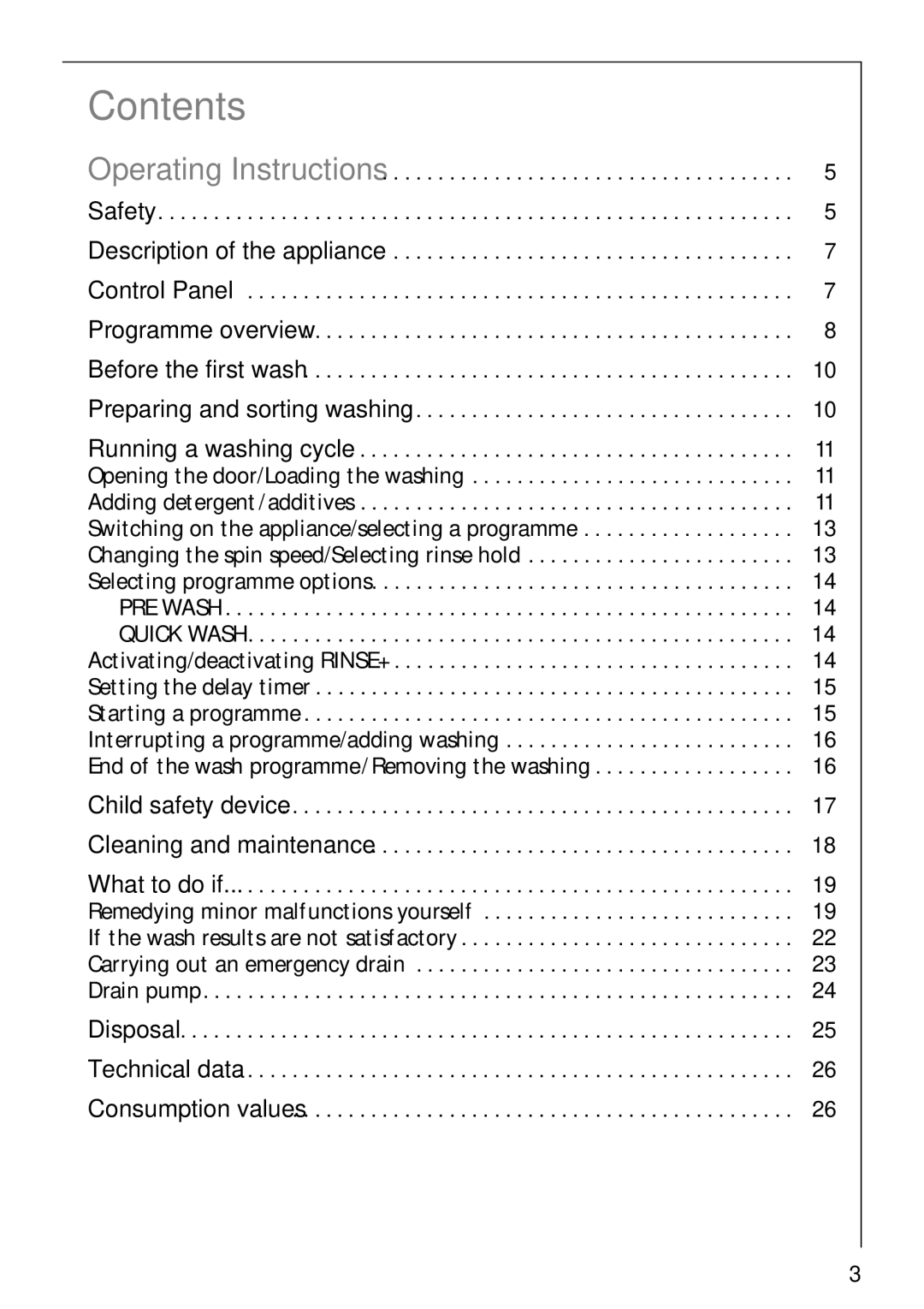 AEG 52610 manual Contents 