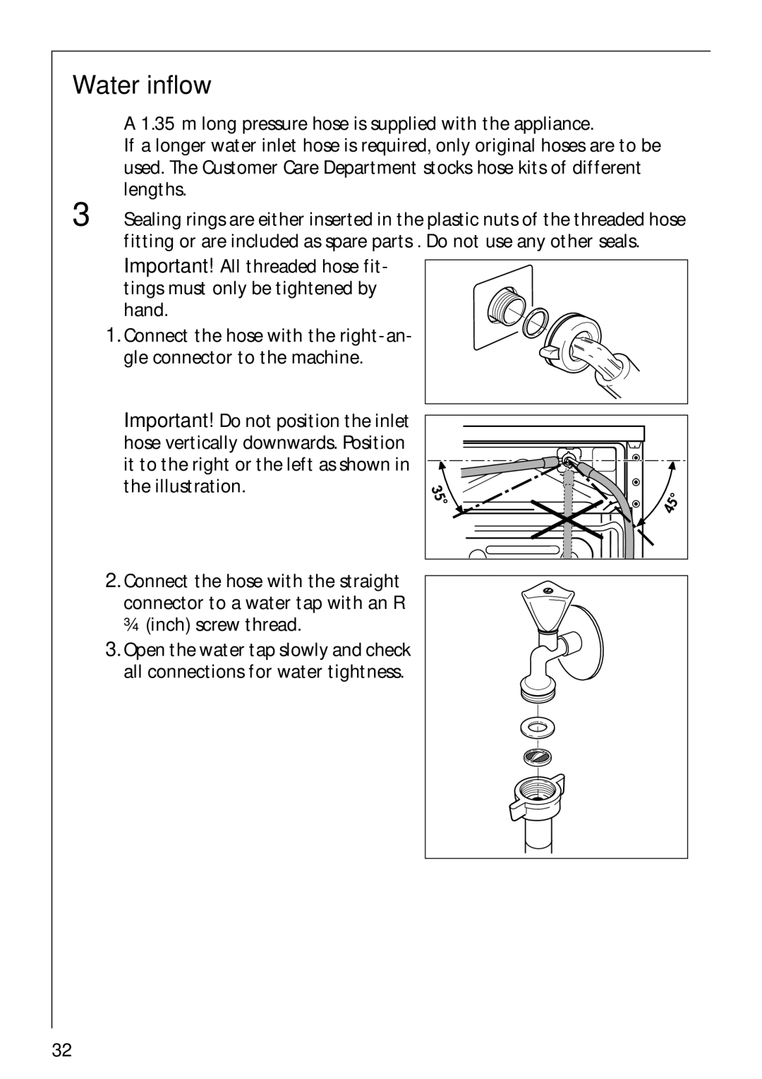 AEG 52610 manual Water inflow 