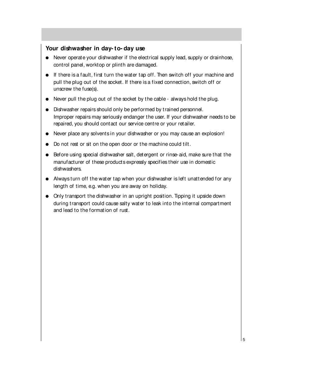 AEG 54710 operating instructions Your dishwasher in day-to-day use 