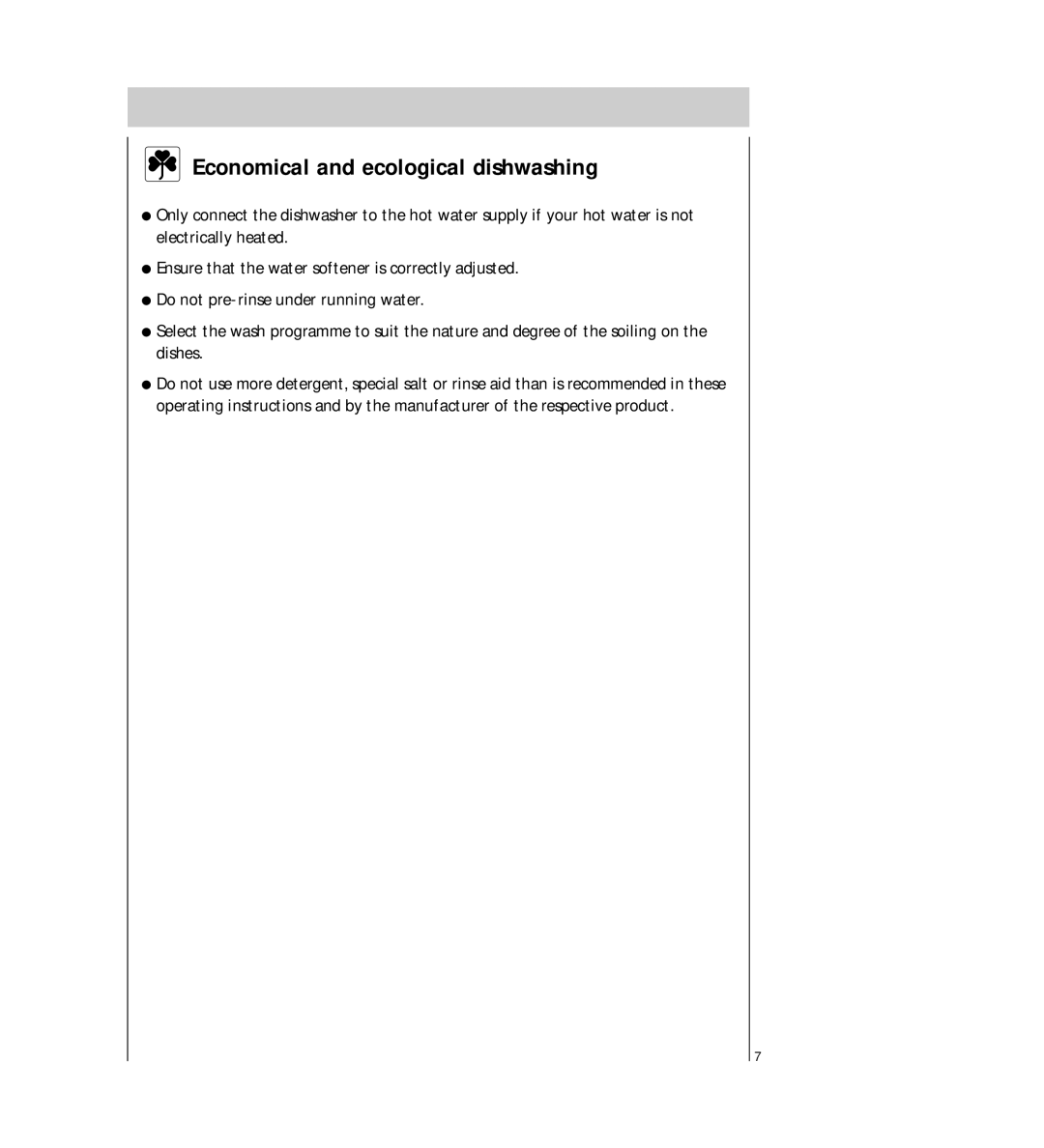 AEG 54710 operating instructions Economical and ecological dishwashing 