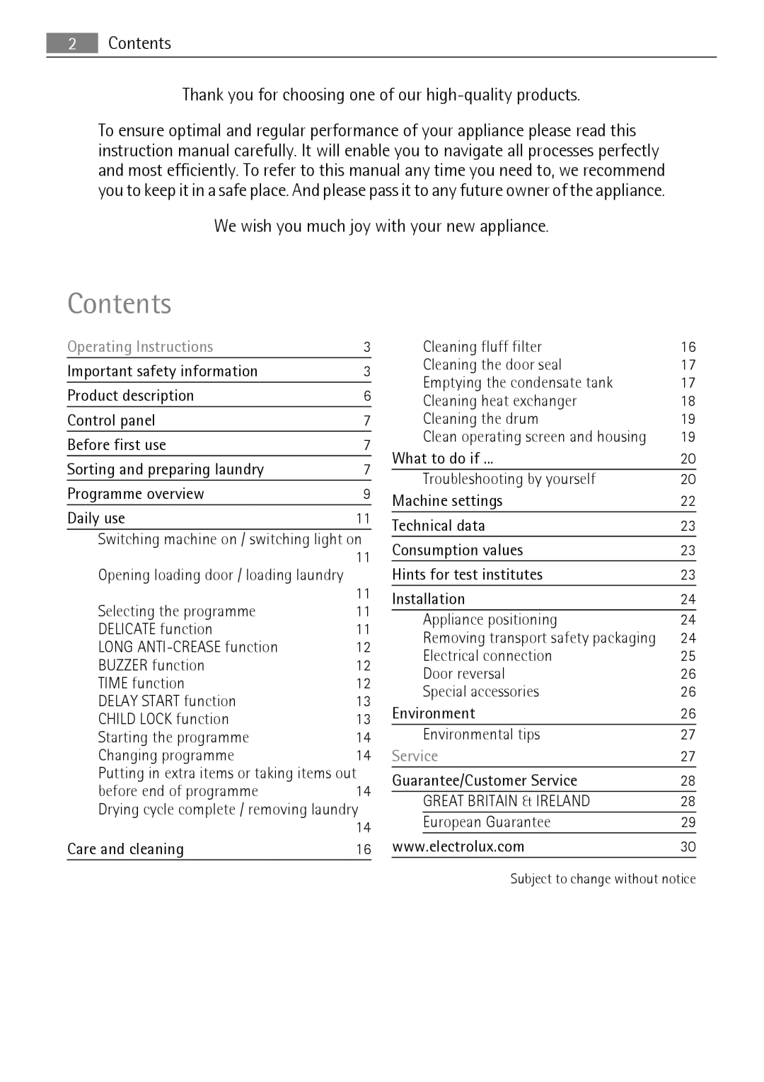 AEG 56740 user manual Contents 