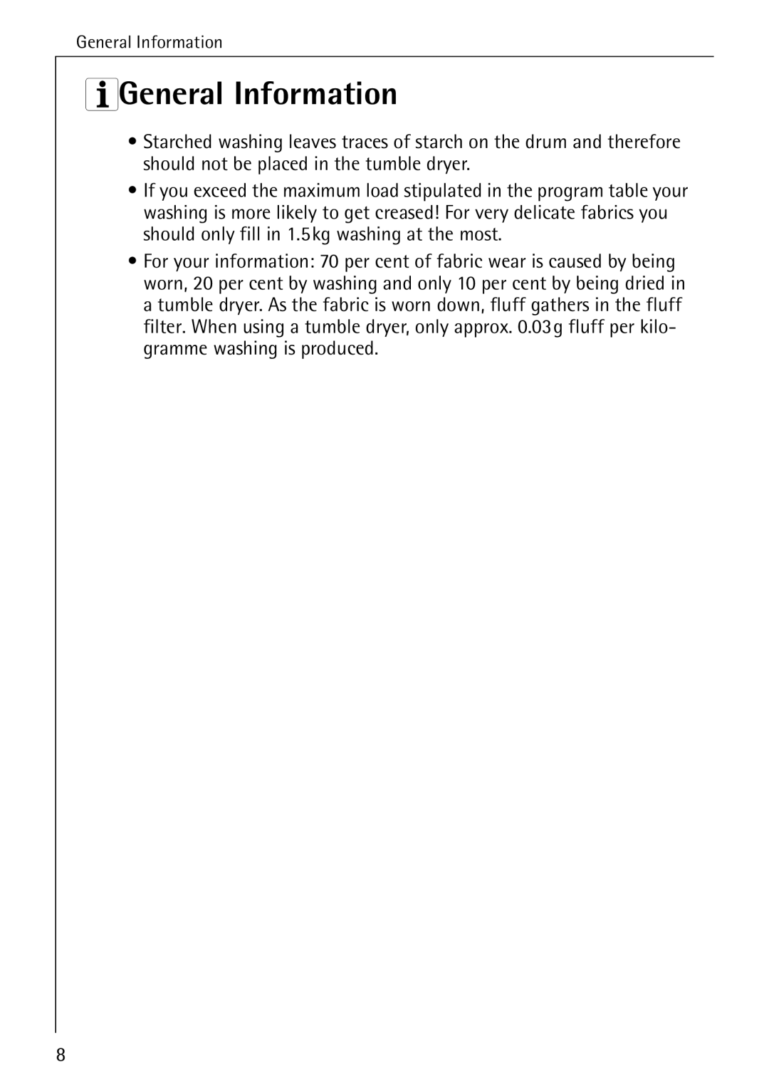 AEG 57700 operating instructions 3General Information 