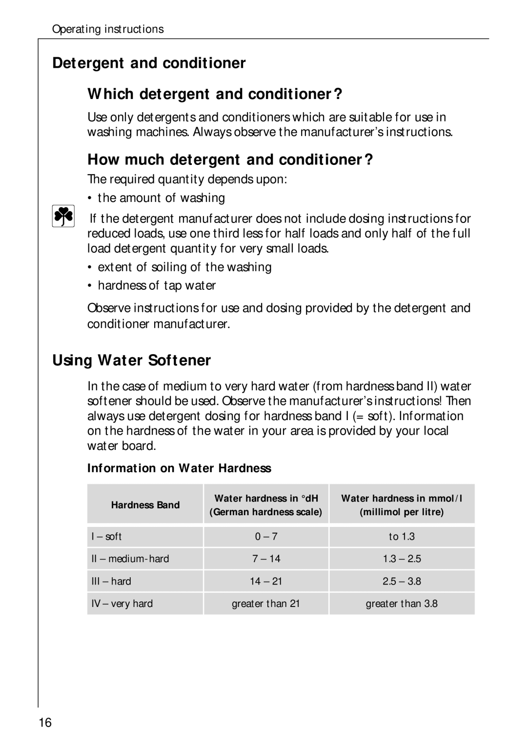 AEG 60300 manual Detergent and conditioner Which detergent and conditioner?, How much detergent and conditioner? 