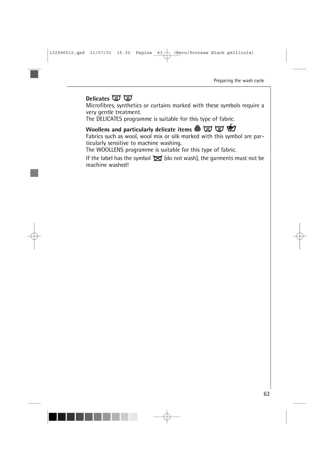 AEG 60820 manual Delicates 