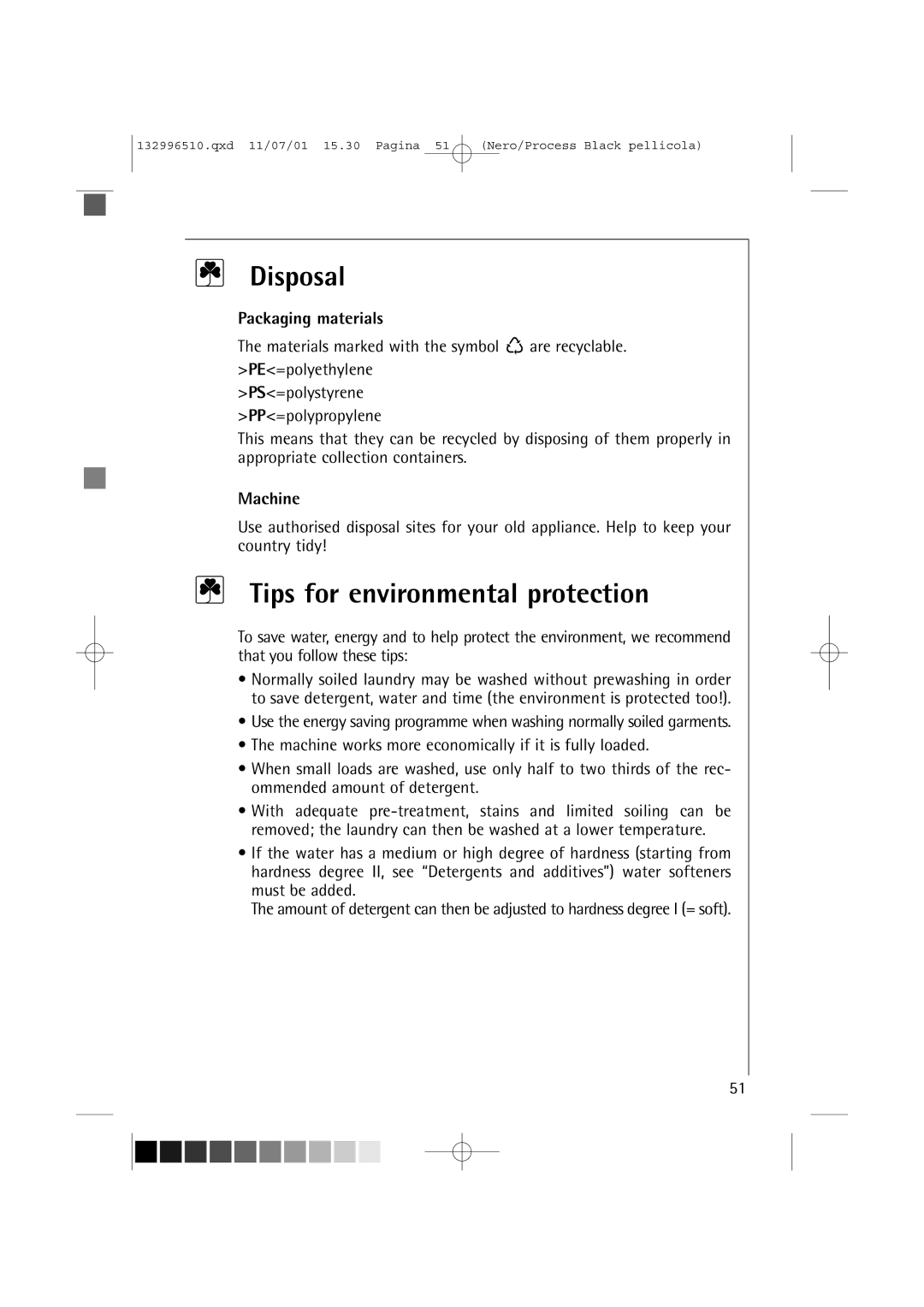 AEG 60820 manual Disposal, Tips for environmental protection, Packaging materials, Machine 