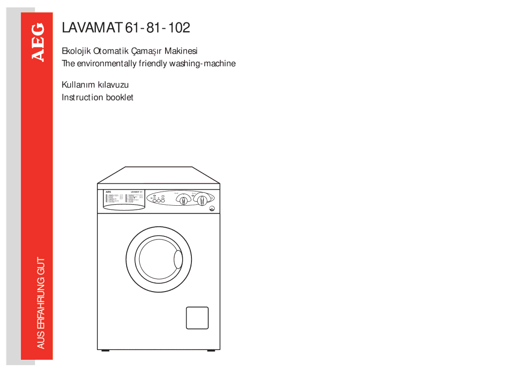 AEG 61-81-102 manual Lavamat 