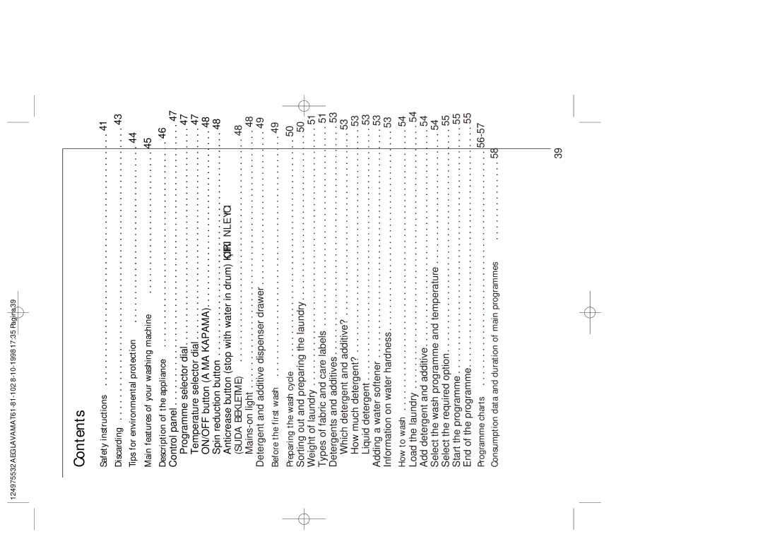 AEG 61-81-102 manual Contents 