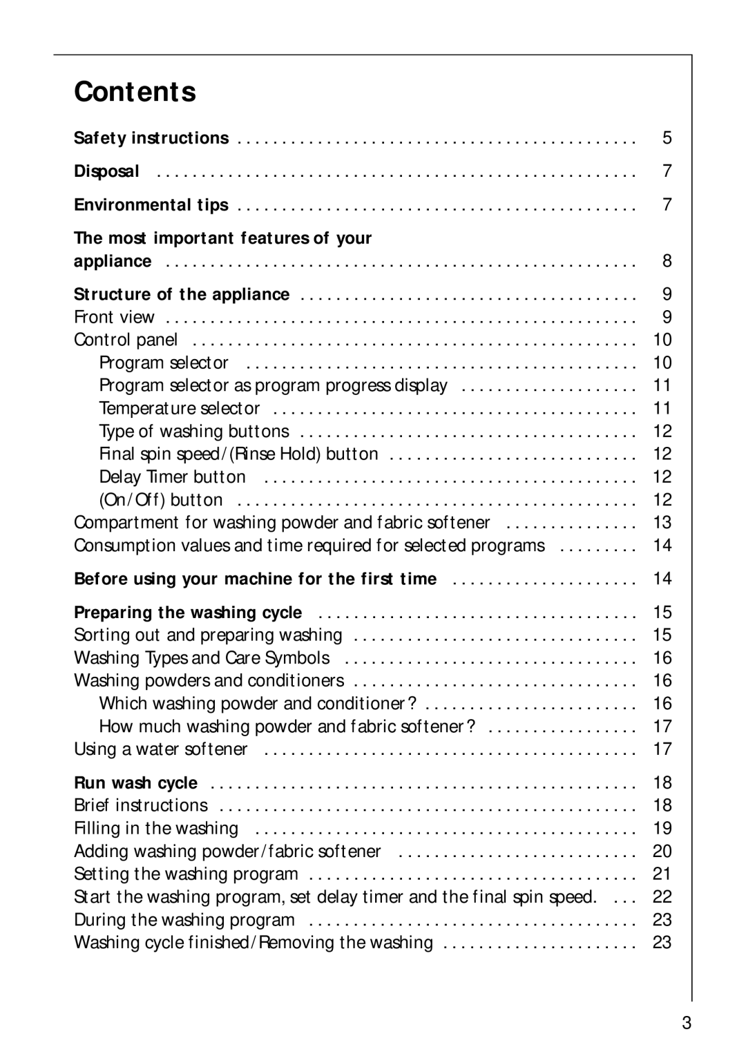 AEG 62600 operating instructions Contents 