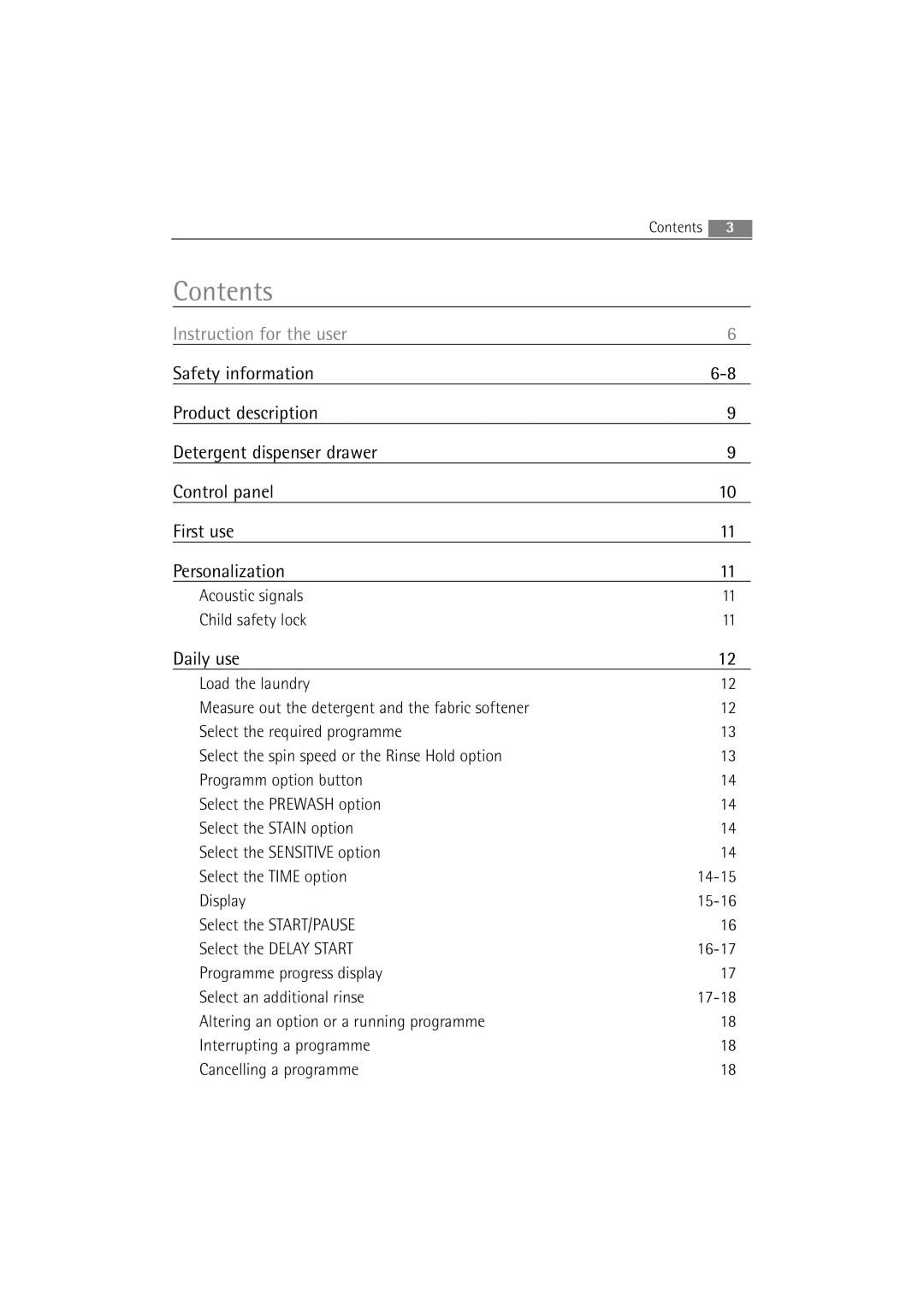 AEG 62840 user manual Contents 