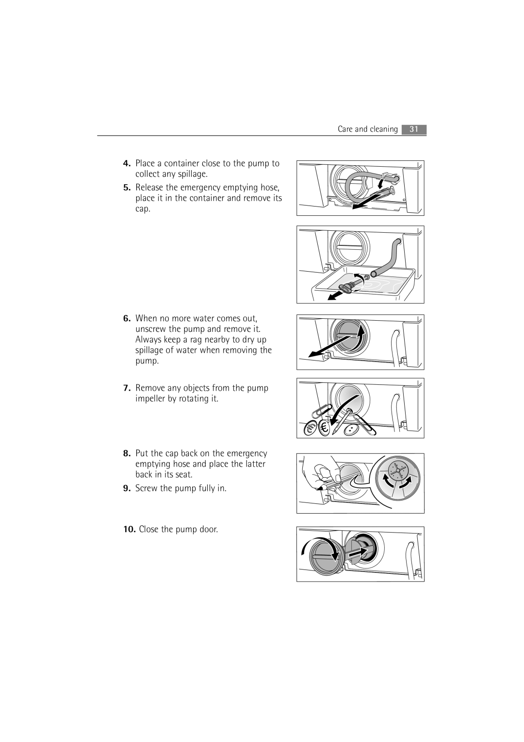 AEG 62840 user manual Care and cleaning 