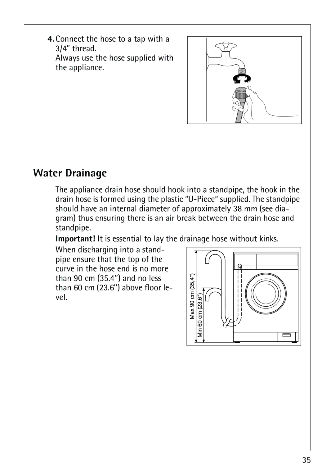 AEG 64819 manual Water Drainage 