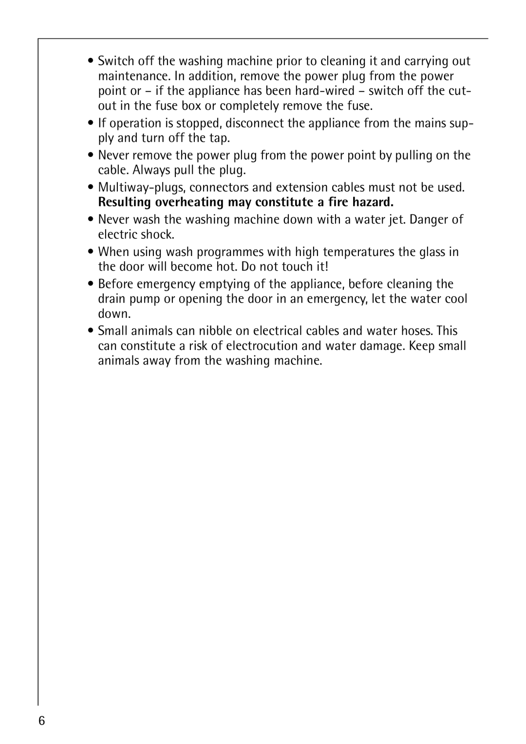 AEG 64819 manual Resulting overheating may constitute a fire hazard 