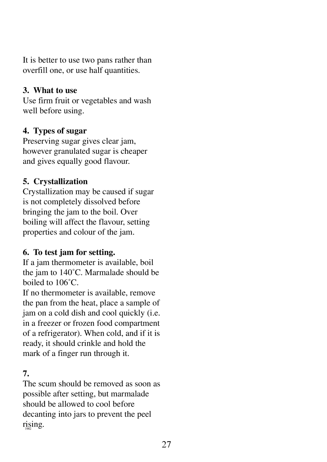 AEG 6510K7-M manual What to use, Types of sugar, Crystallization, To test jam for setting 