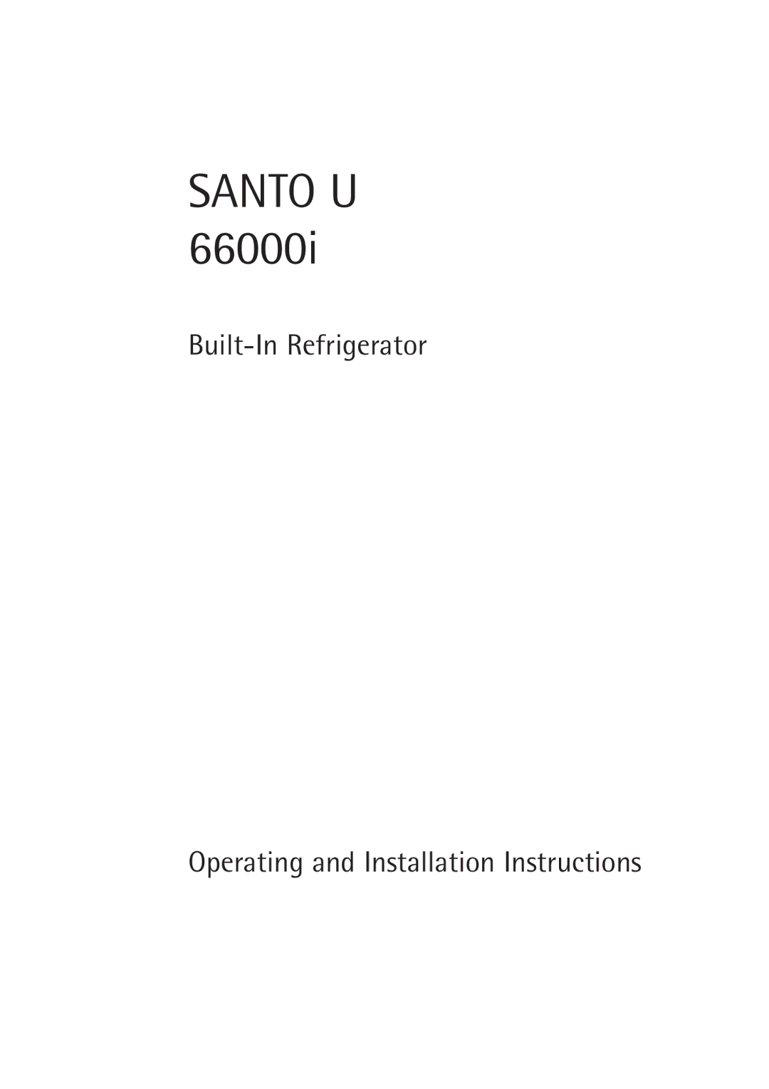 AEG 66000I installation instructions Santo U 