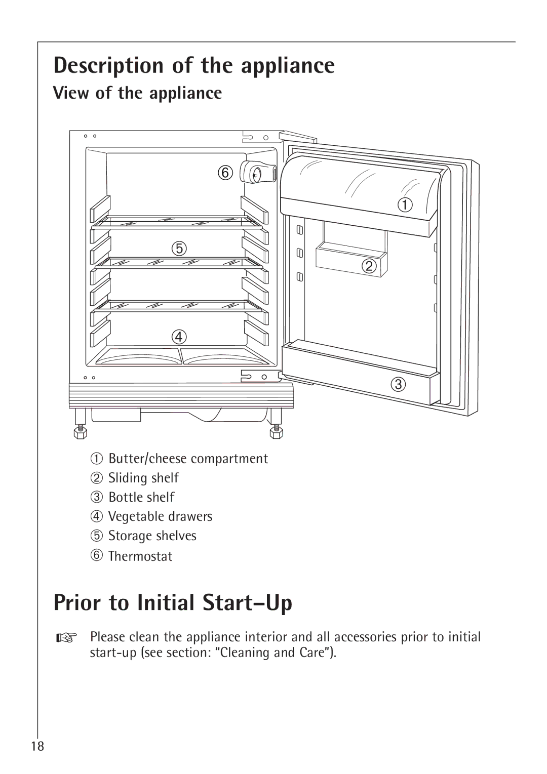 AEG 66000I installation instructions Description of the appliance, Prior to Initial Start-Up, View of the appliance 