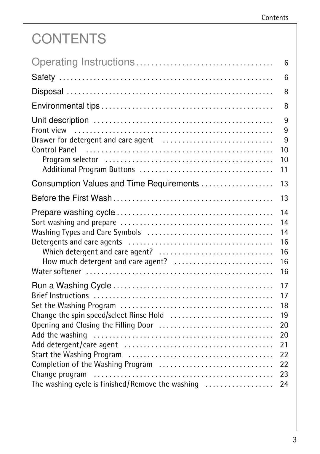 AEG 70330 manual Contents 