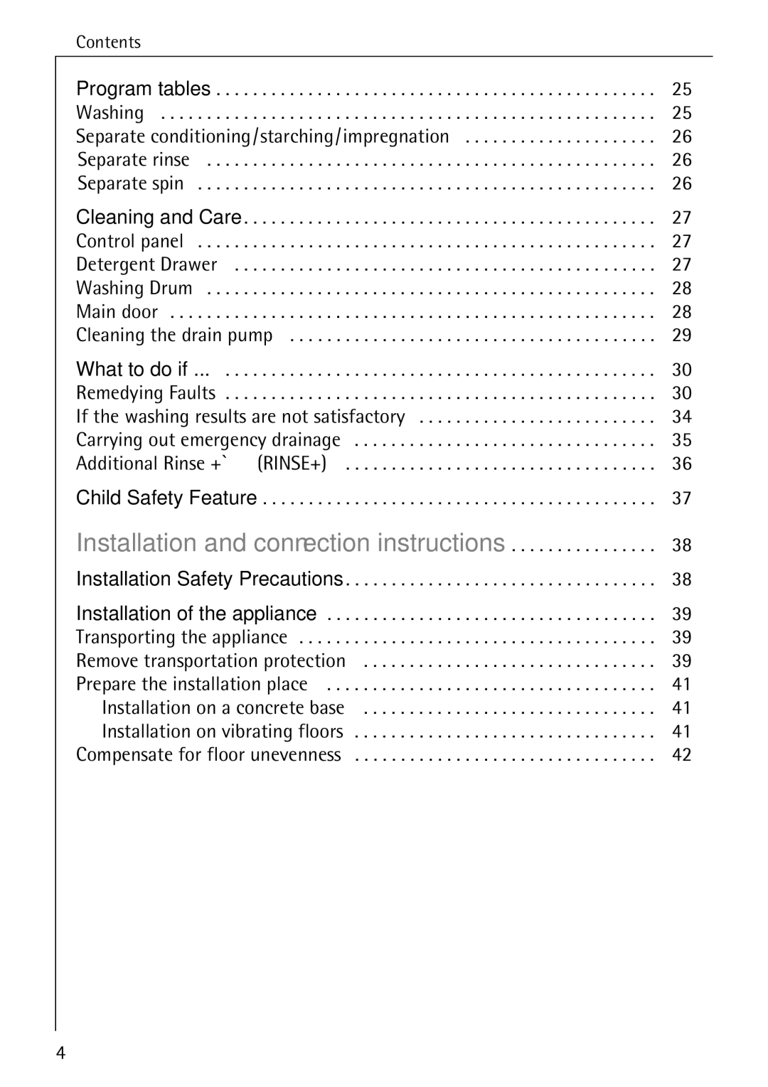 AEG 70330 manual What to do if, Program tables 