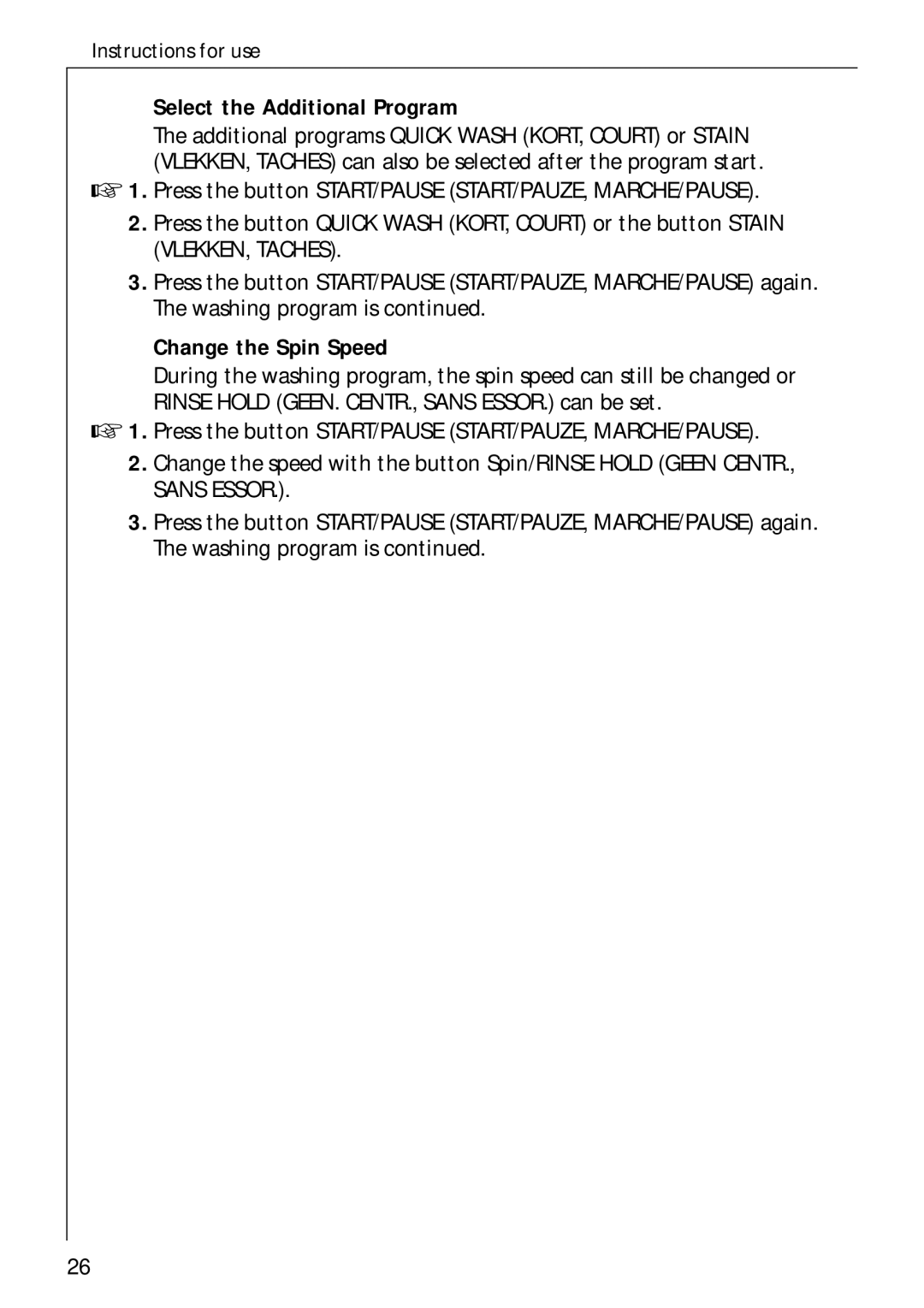 AEG 70730 manual Select the Additional Program, Change the Spin Speed 