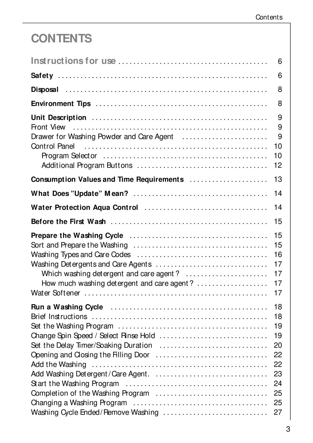 AEG 70730 manual Contents 