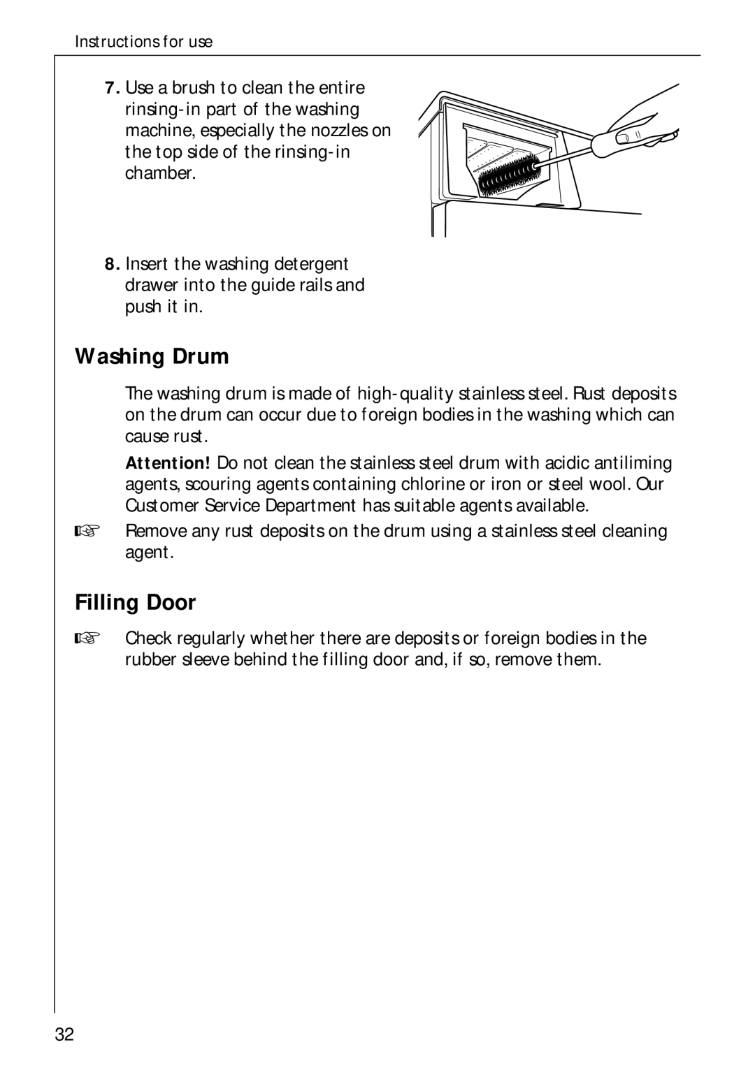 AEG 70730 manual Washing Drum, Filling Door 