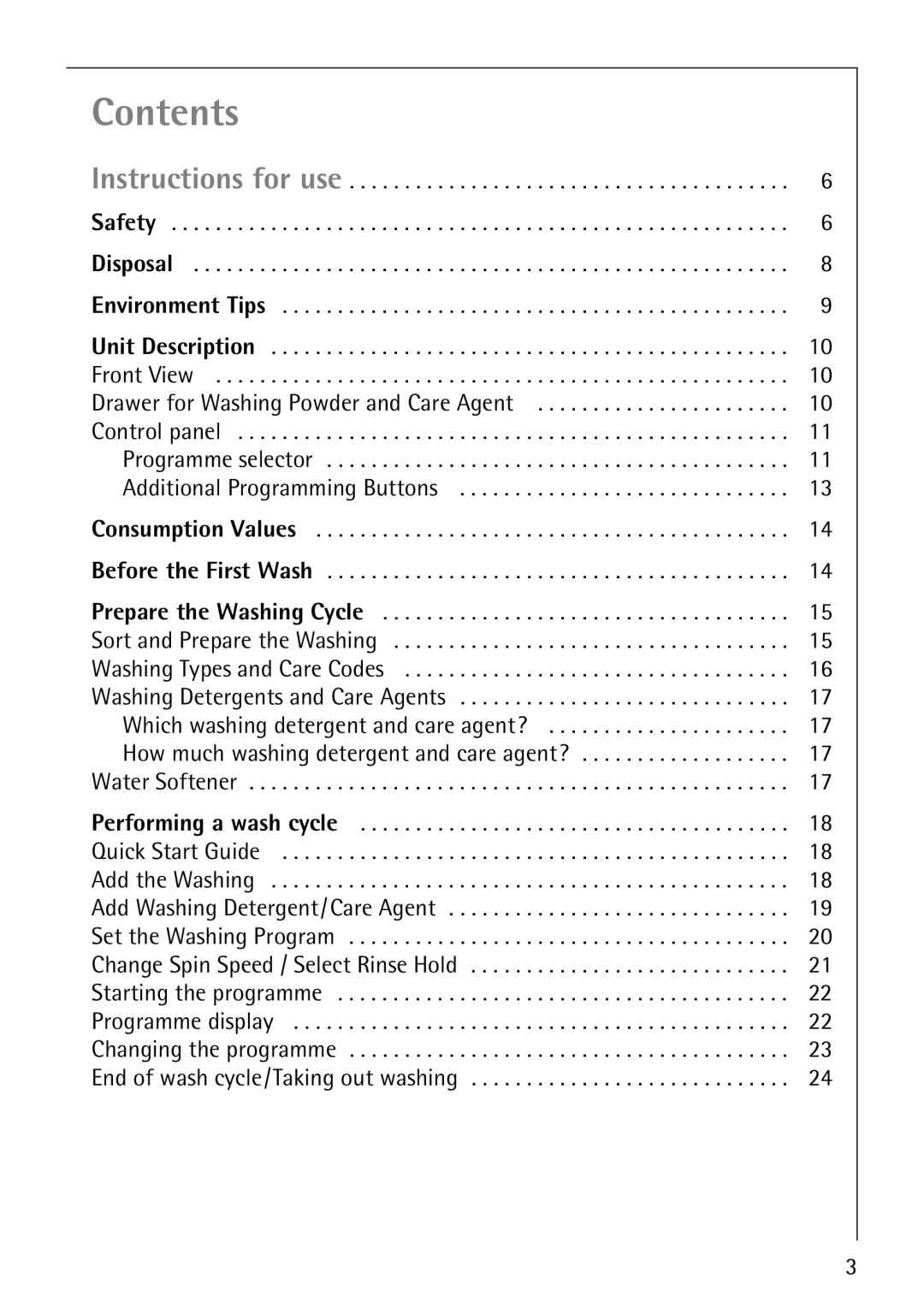 AEG 7200 manual Contents 