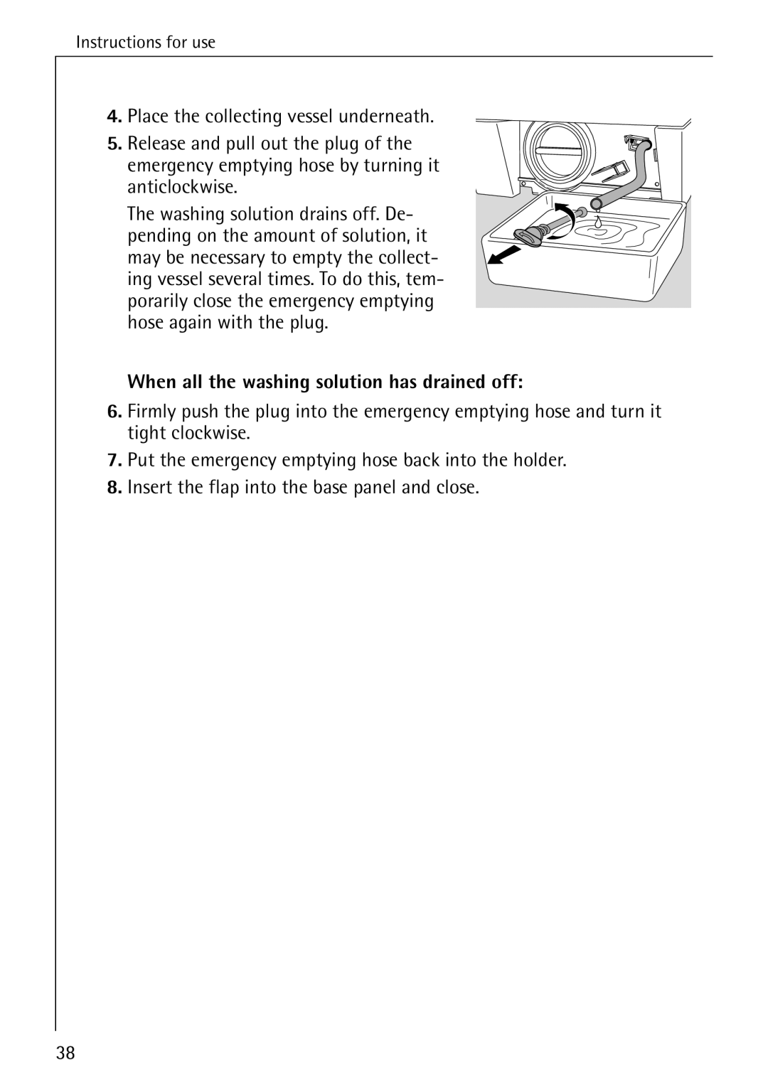 AEG 7200 manual When all the washing solution has drained off 